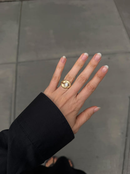Raw Gold Pillow Ring