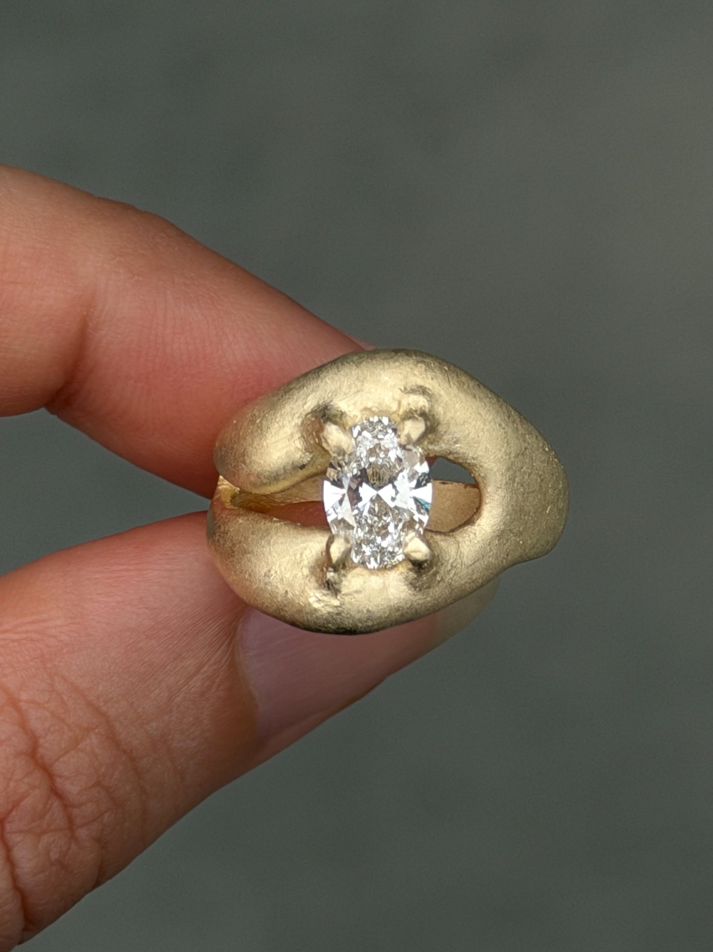 Raw Gold Pillow Ring