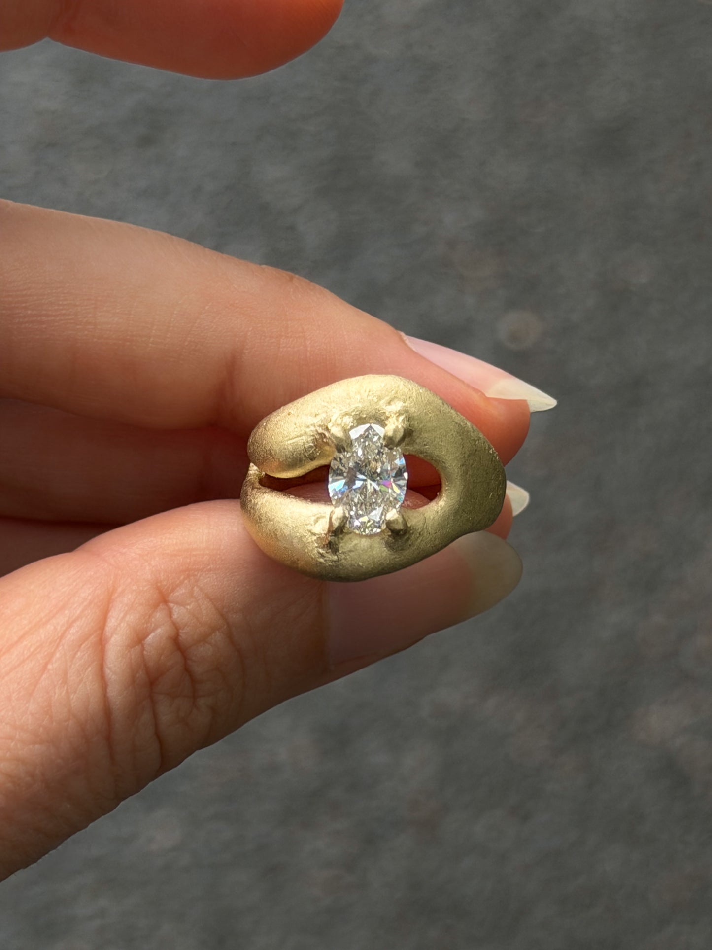 Raw Gold Pillow Ring