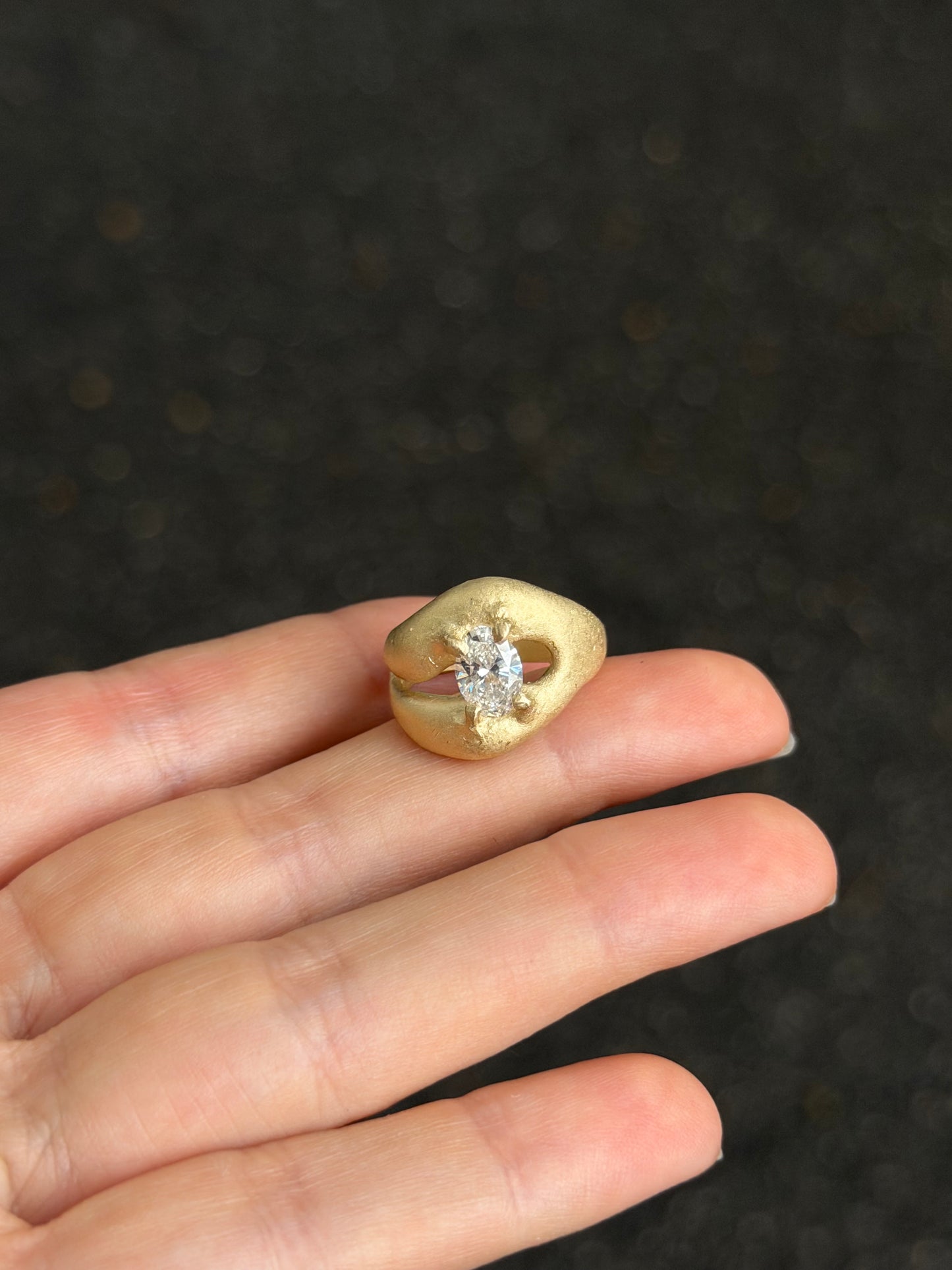 Raw Gold Pillow Ring