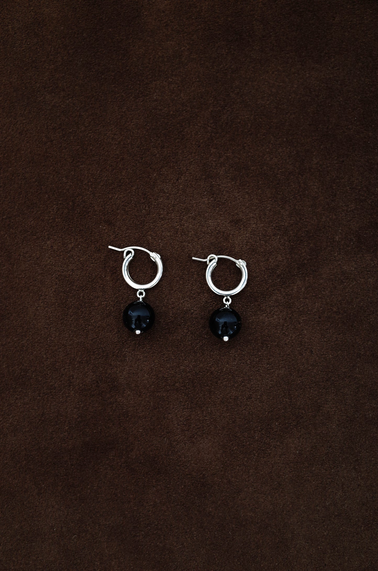 Onyx Drop Hoops