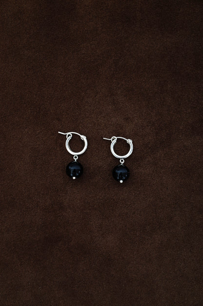 Onyx Drop Hoops