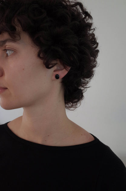Oval Onyx Drop Earrings